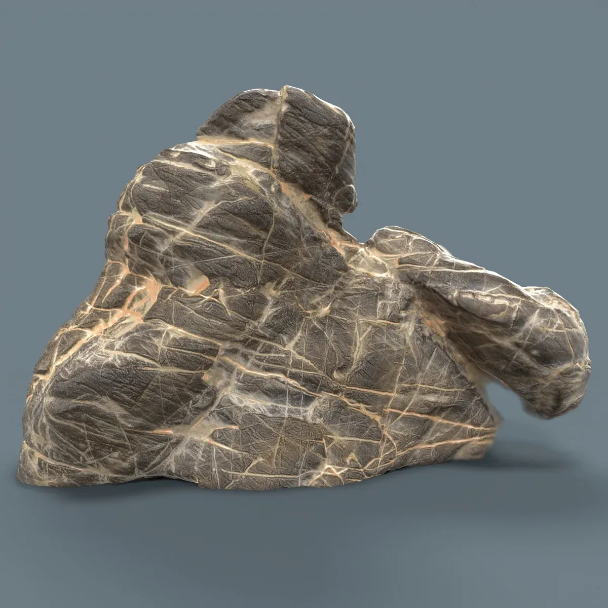 Suiseki Stone 15 from Japan - High-Quality 3D Model with Metallic-Roughness PBR Textures for Games, VR, and Art Projects