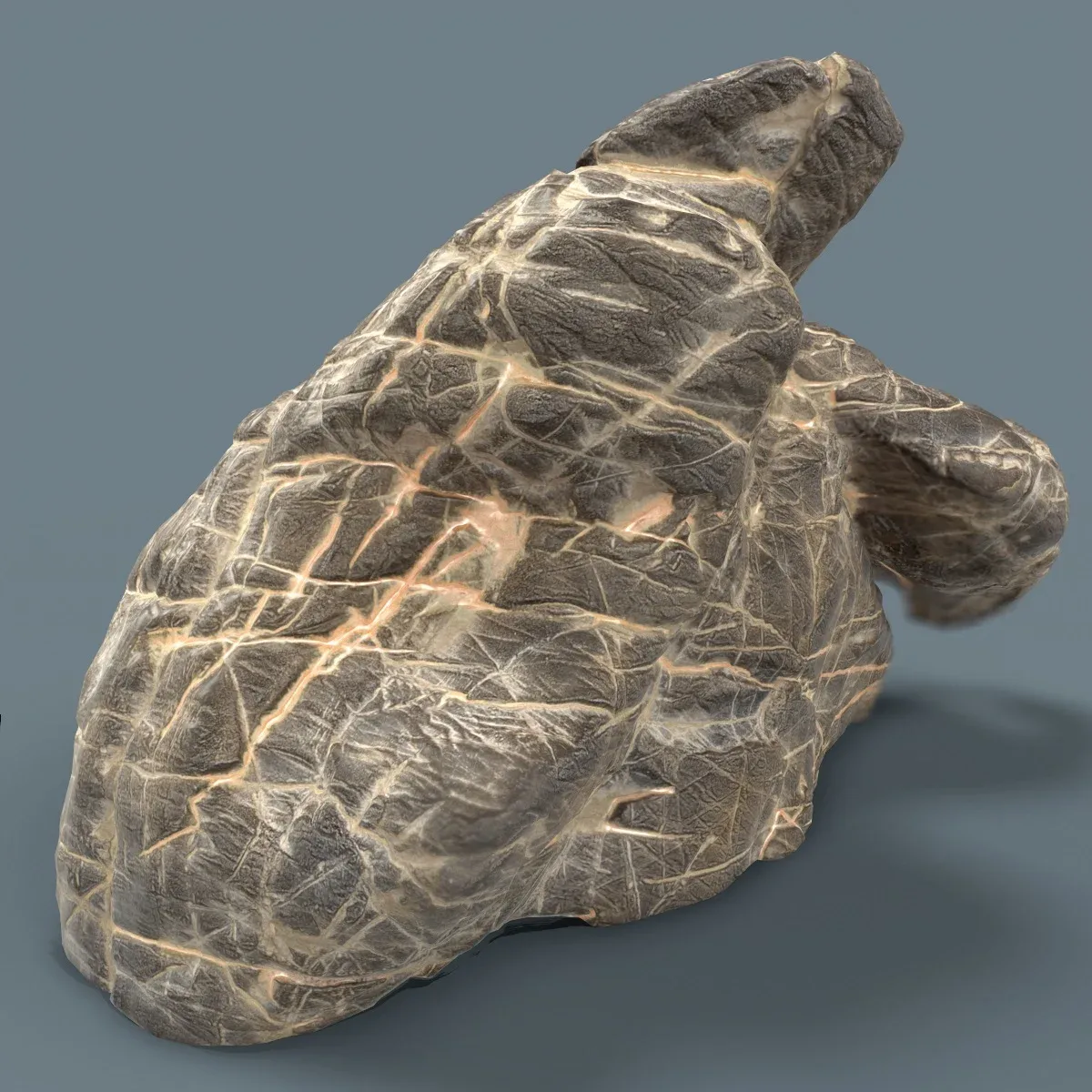 Suiseki Stone 15 from Japan - High-Quality 3D Model with Metallic-Roughness PBR Textures for Games, VR, and Art Projects