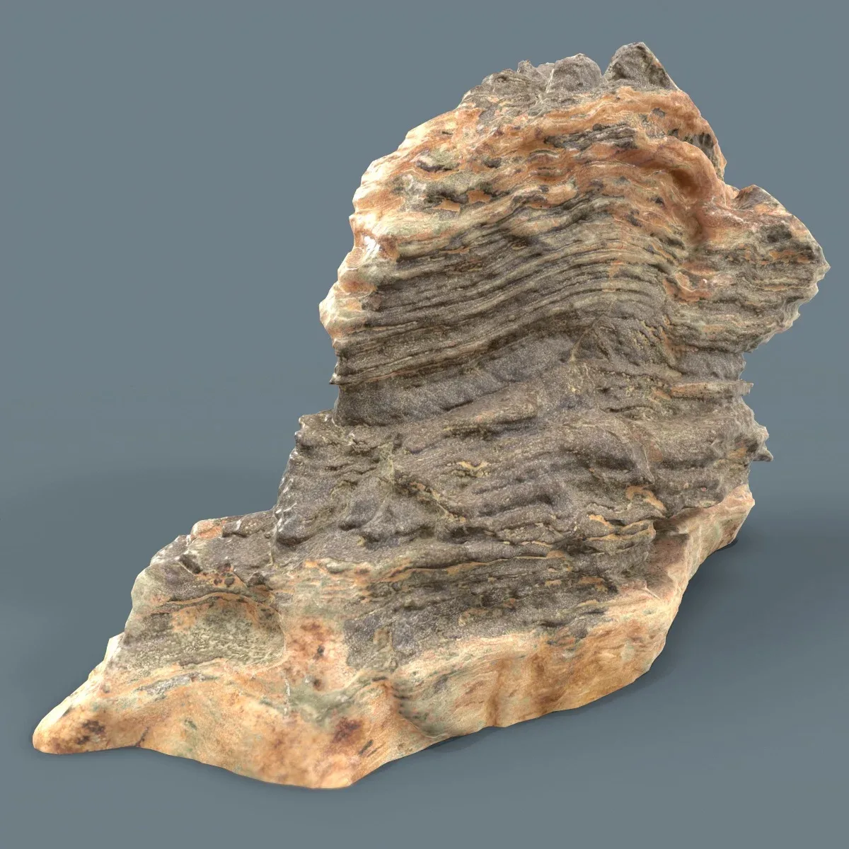 Suiseki Stone 16 from Japan - High-Quality 3D Model with Metallic-Roughness PBR Textures for Games, VR, and Art Projects