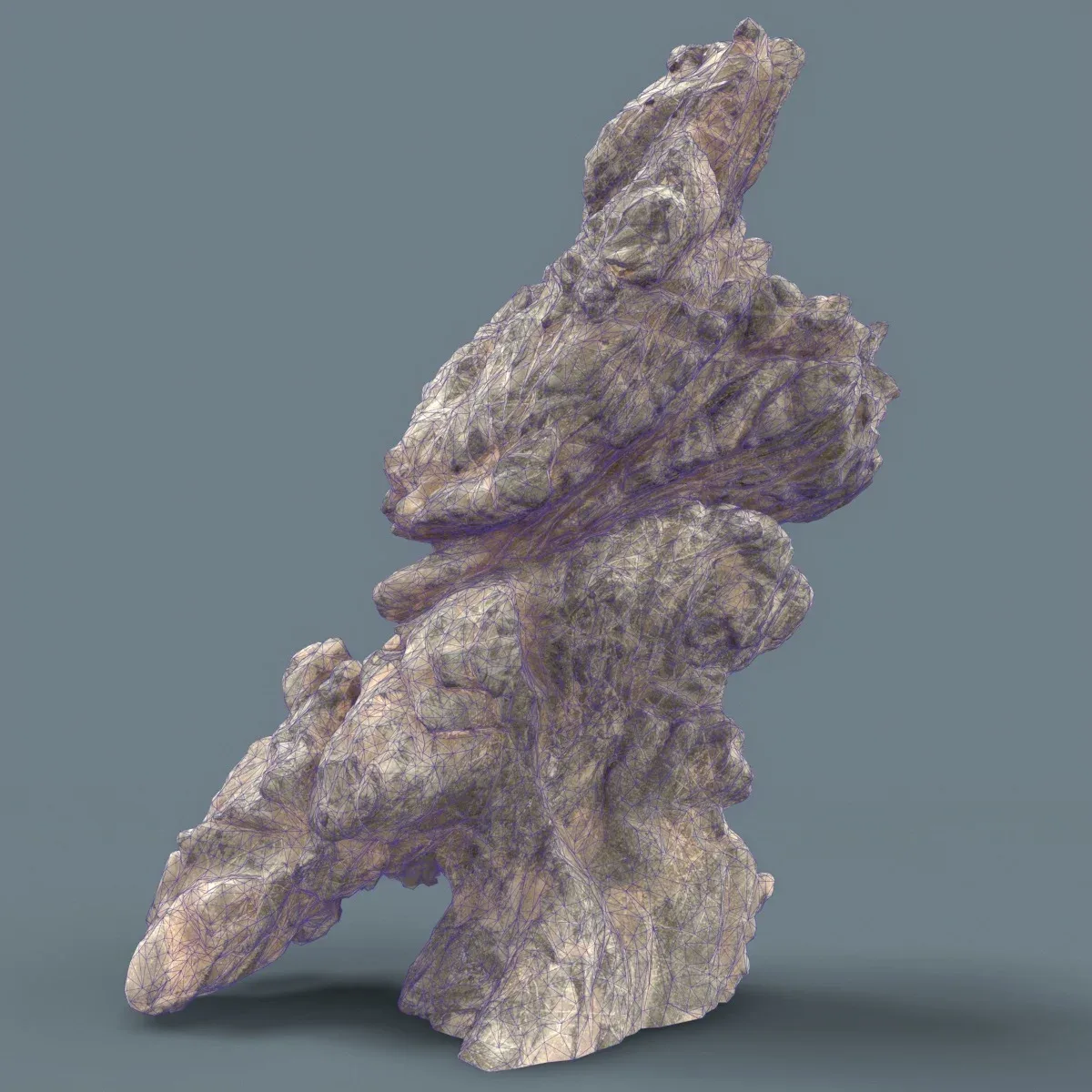 Suiseki Stone 18 from Japan - High-Quality 3D Model with Metallic-Roughness PBR Textures for Games, VR, and Art Projects