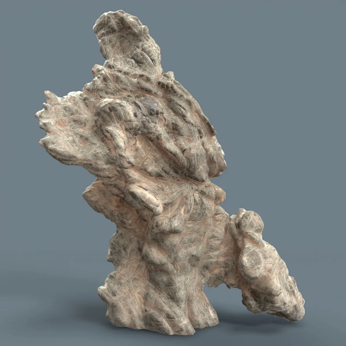 Suiseki Stone 18 from Japan - High-Quality 3D Model with Metallic-Roughness PBR Textures for Games, VR, and Art Projects