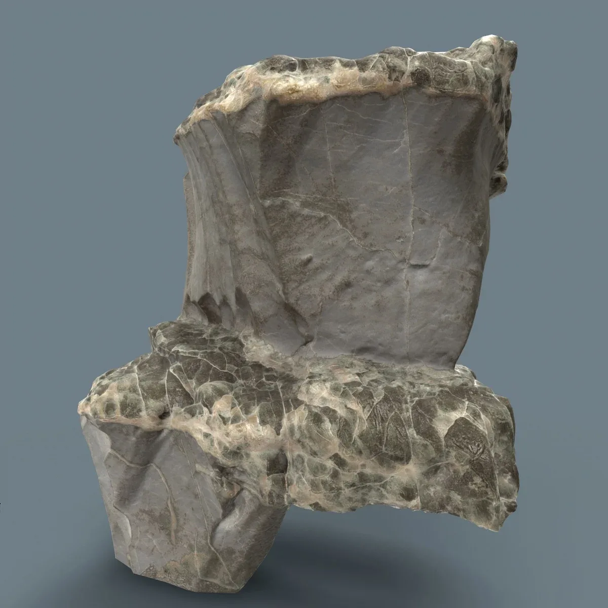 Suiseki Stone 20 from Japan - High-Quality 3D Model with Metallic-Roughness PBR Textures for Games, VR, and Art Projects