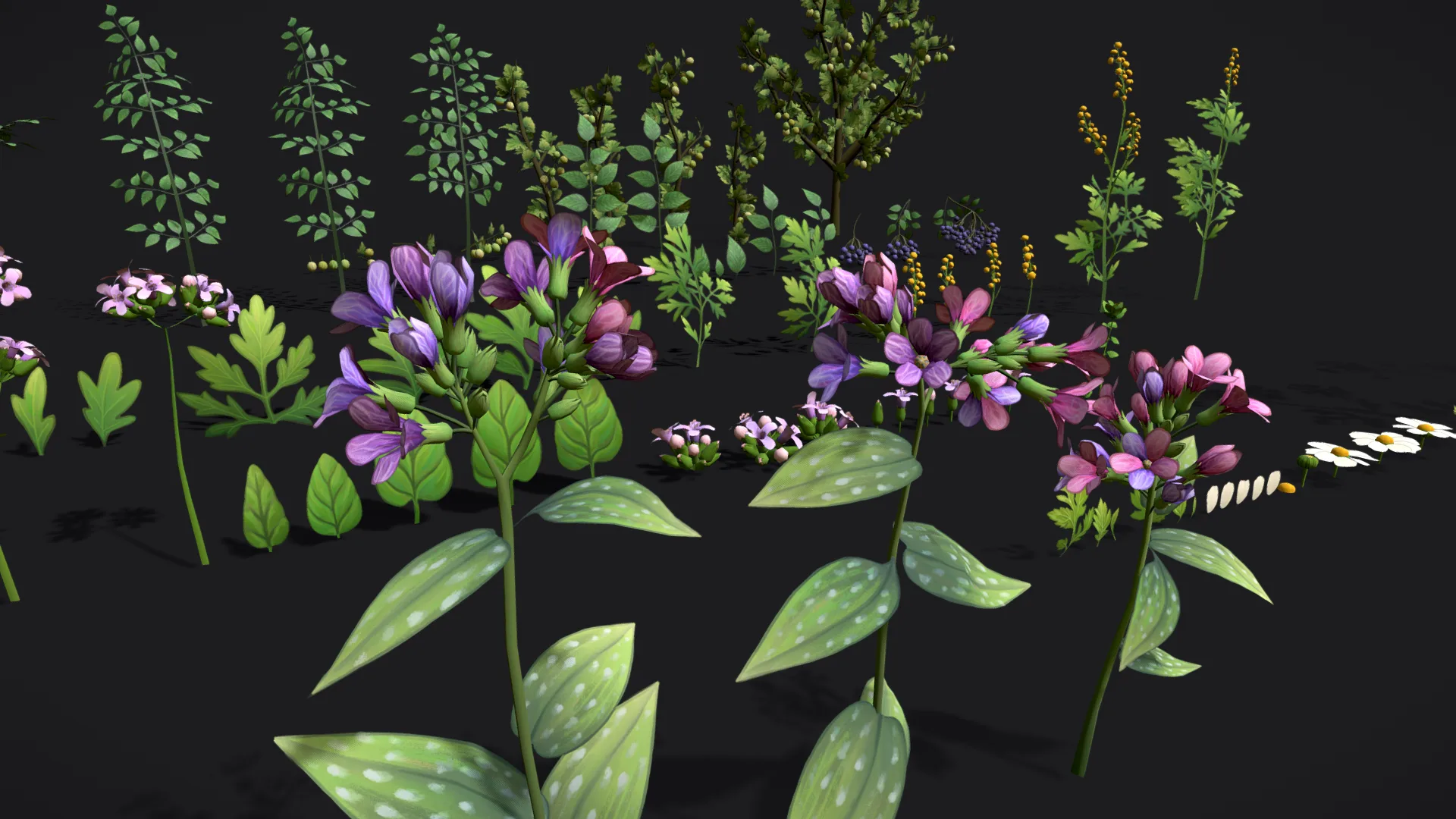 Pack Stylized handpainted plants and sprigs