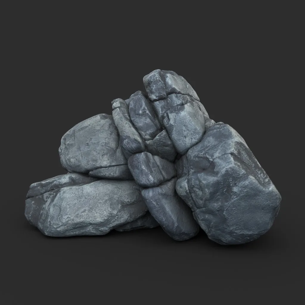 High poly Boulder Rock 230414