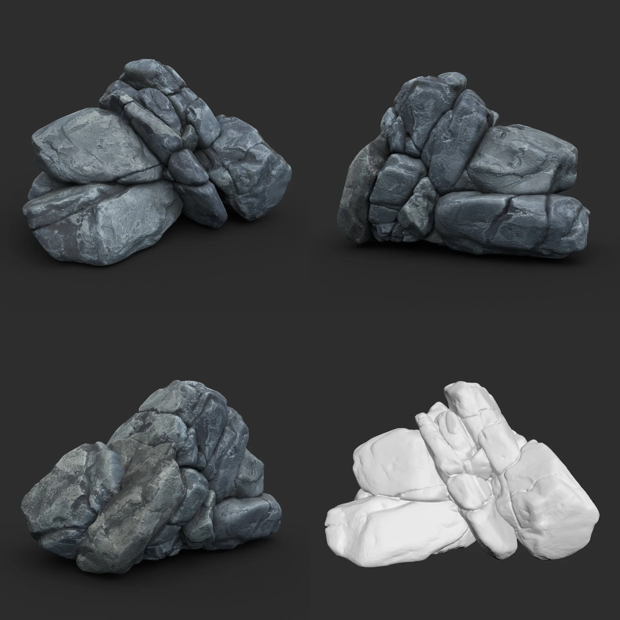 High poly Boulder Rock 230414