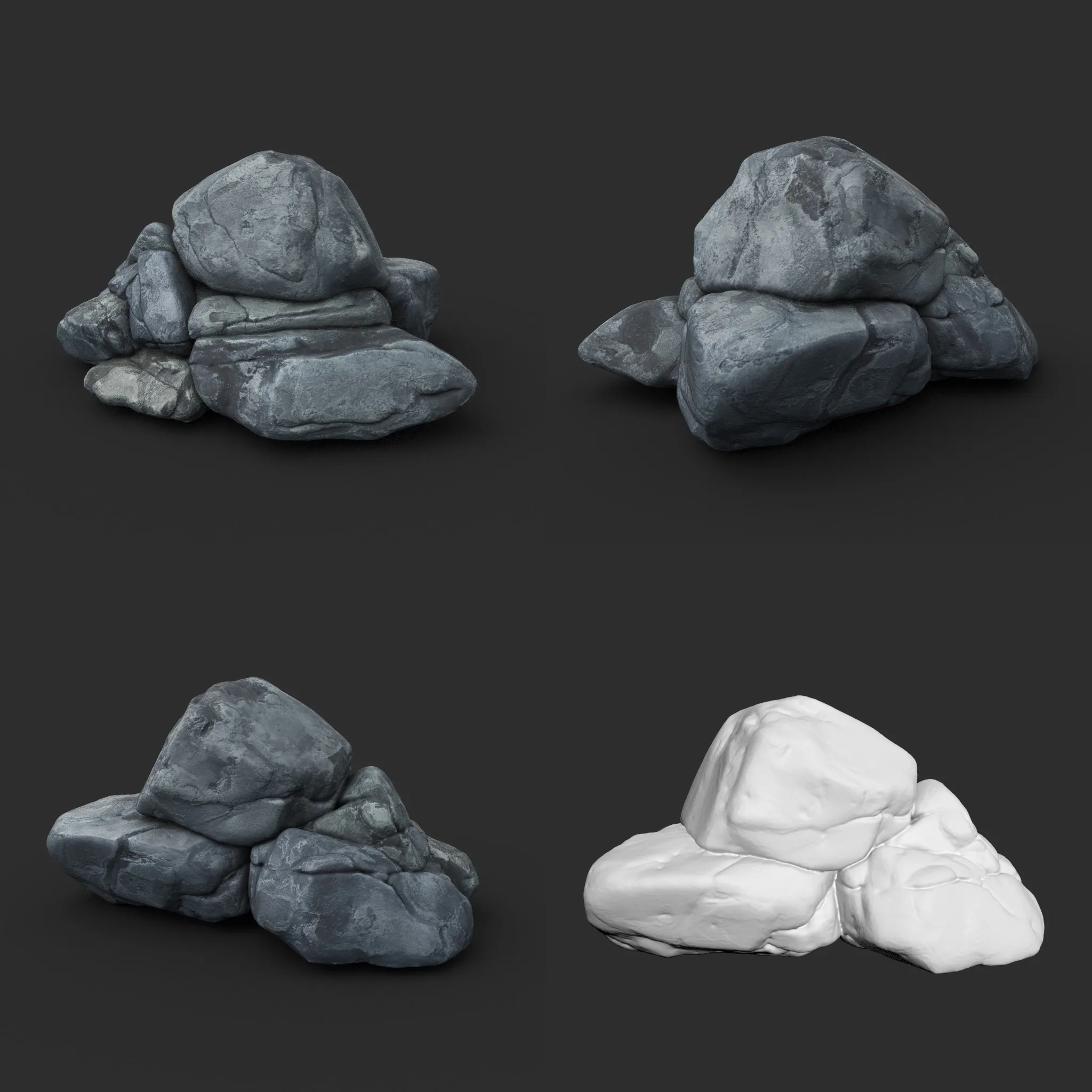 High poly Boulder Rock 230414