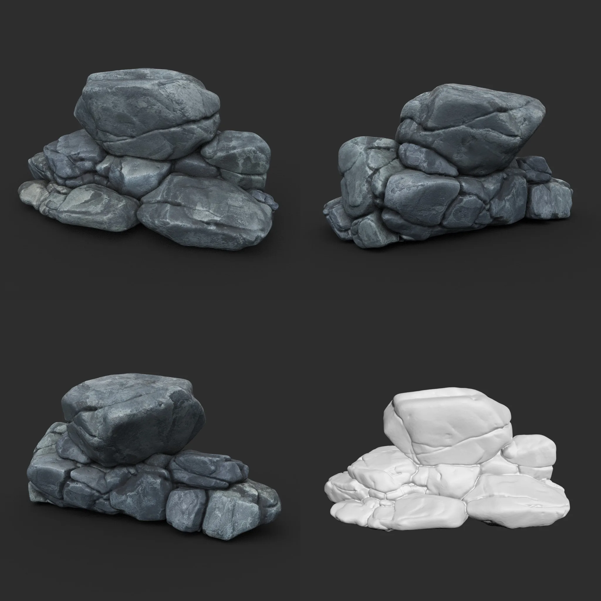 High poly Boulder Rock 230414