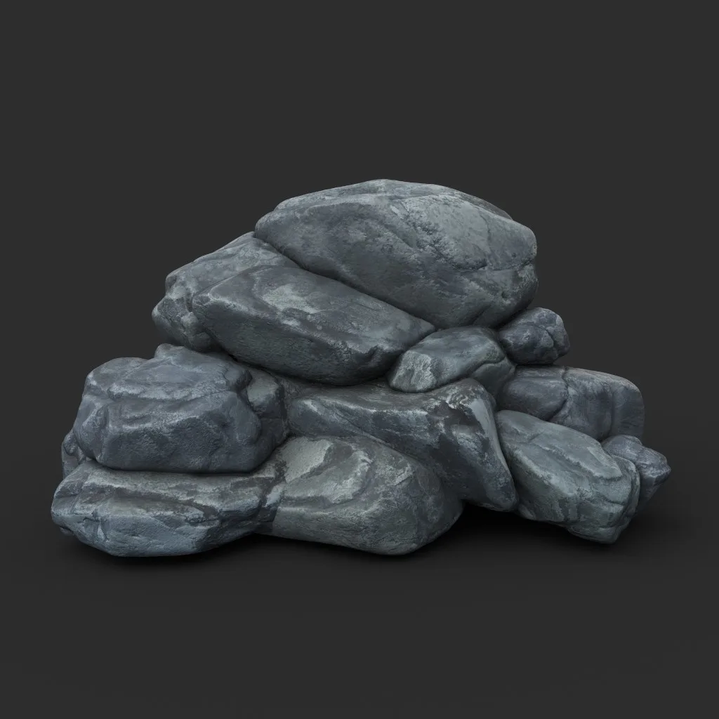 High poly Boulder Rock 230414