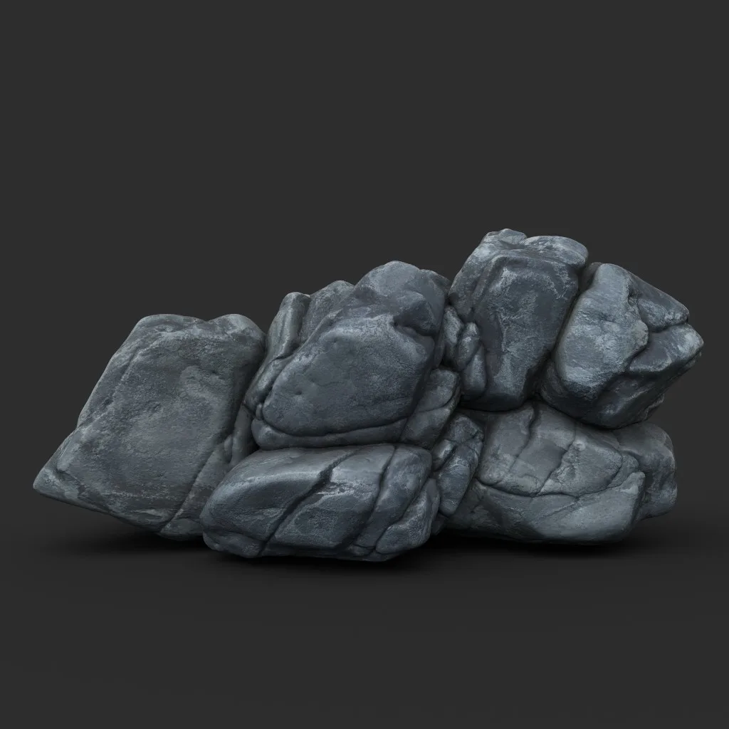 High poly Boulder Rock 230414