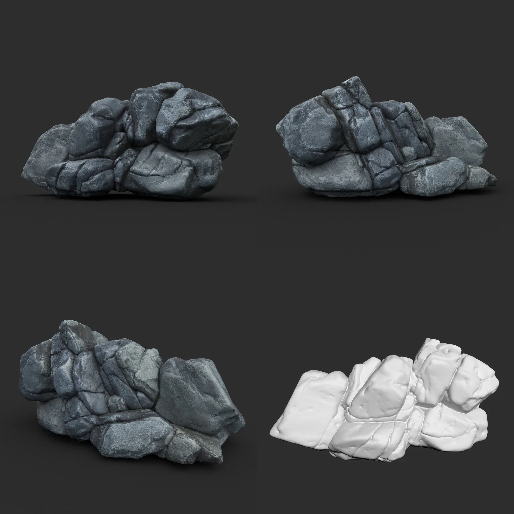 High poly Boulder Rock 230414