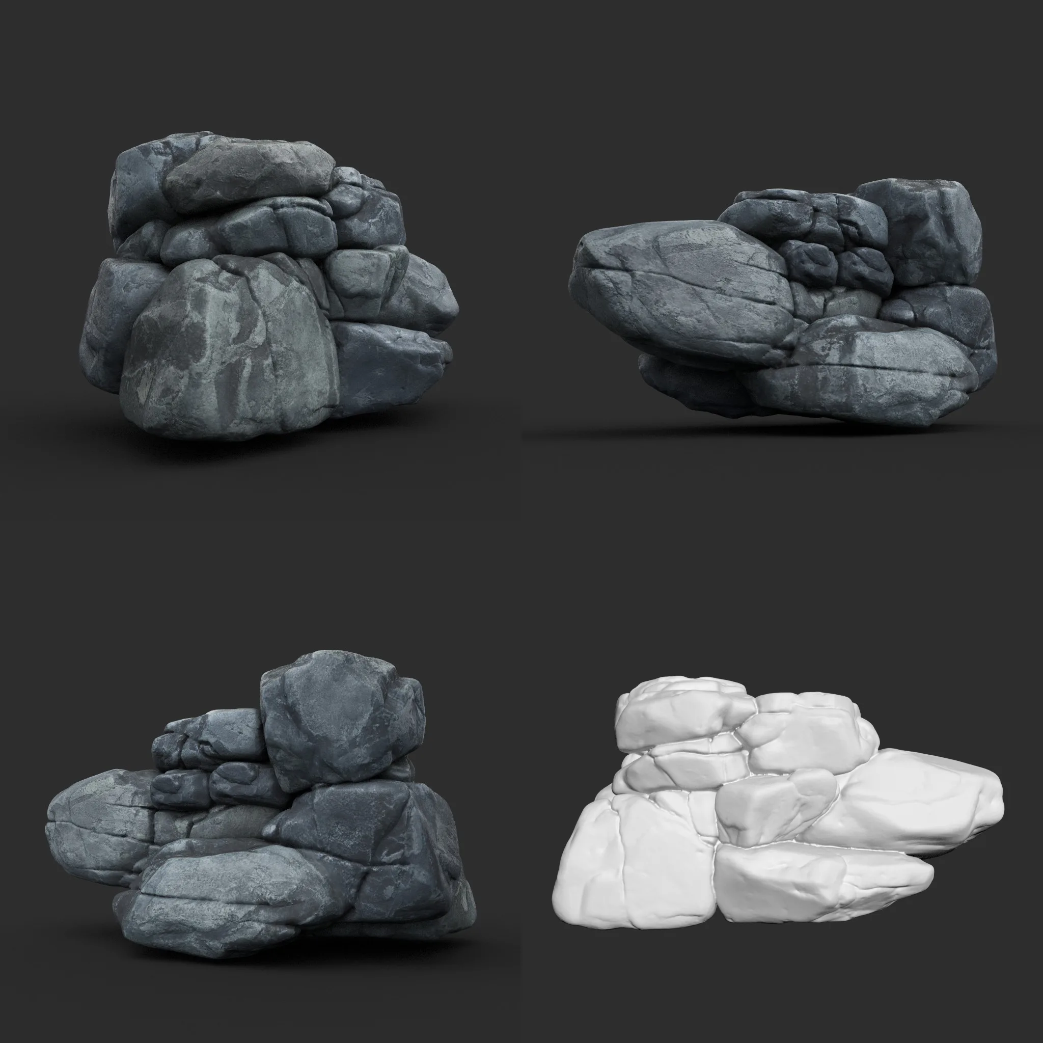 High poly Boulder Rock 230414