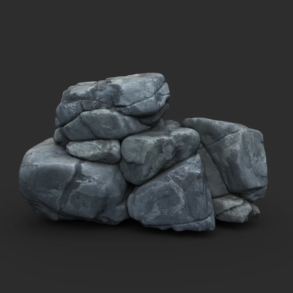 High poly Boulder Rock 230414