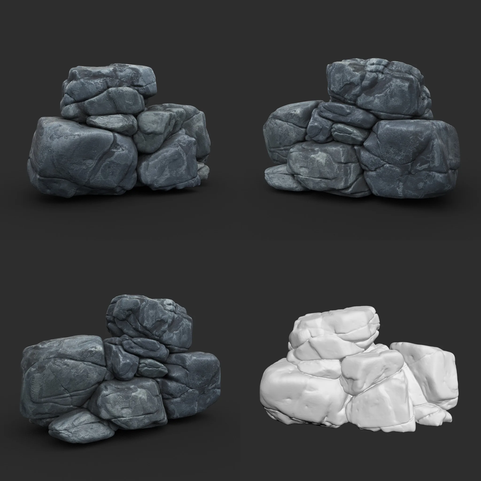 High poly Boulder Rock 230414