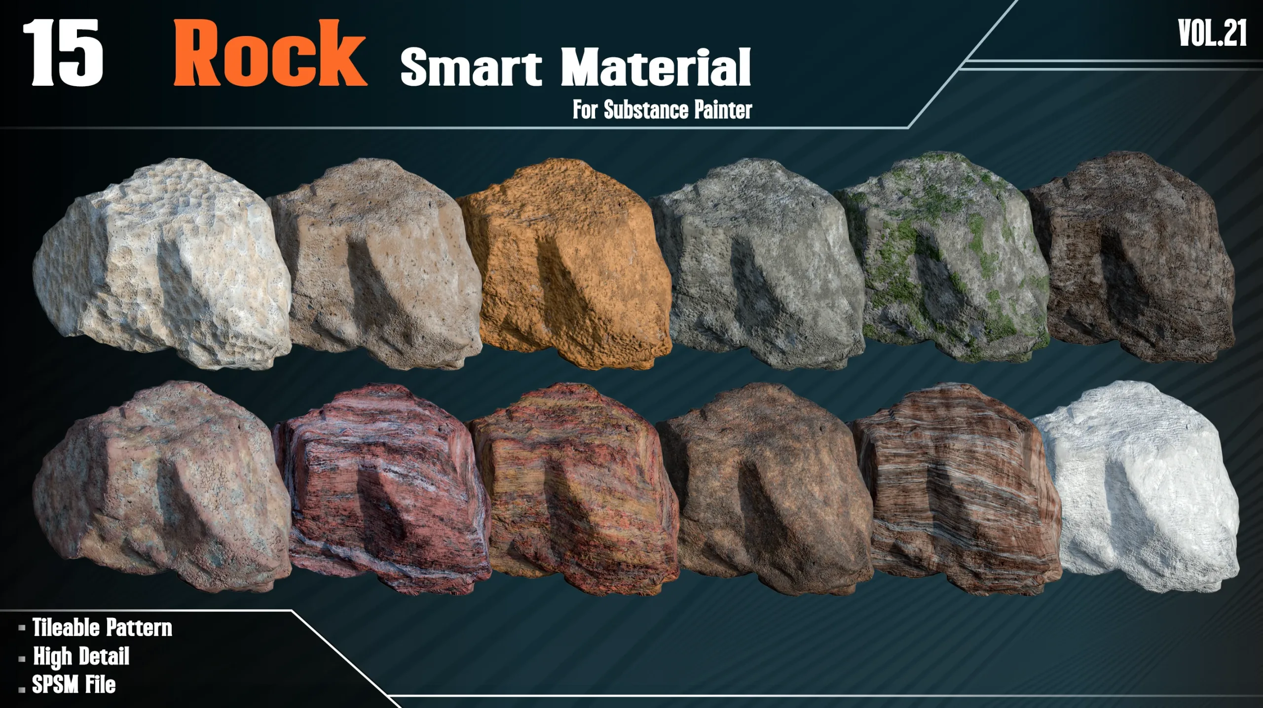 15 Rock Smart material - Vol21 (spsm file)