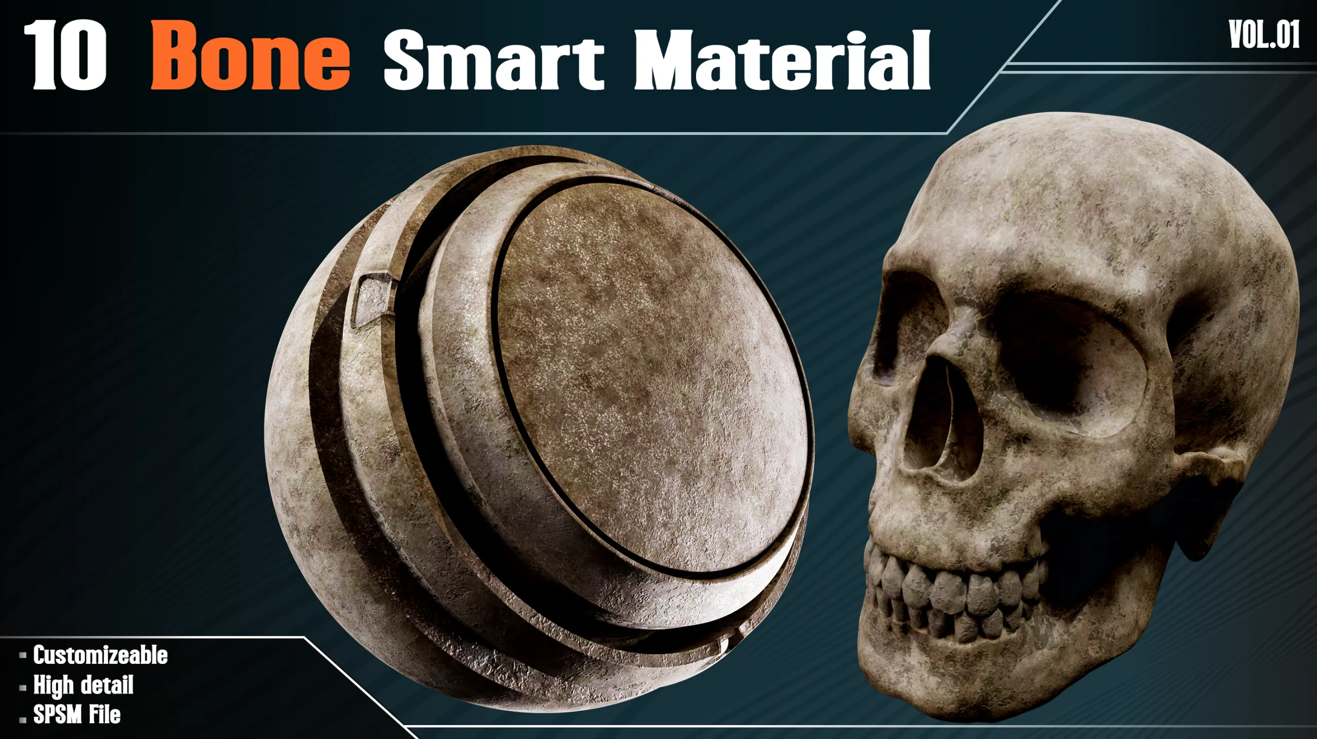 10 High Detail Bone Smart Material - Vol.01
