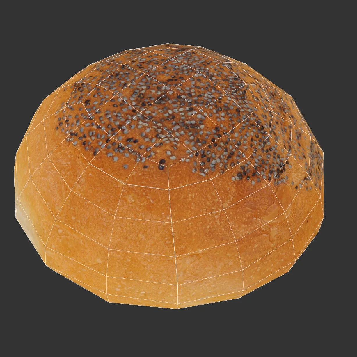 Set of 4 3D Scanned Bread Rolls: High-Quality OBJ Models with 4096px Textures, Including Sesame and Seed Toppings