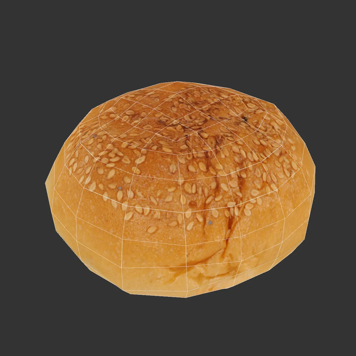 Set of 4 3D Scanned Bread Rolls: High-Quality OBJ Models with 4096px Textures, Including Sesame and Seed Toppings