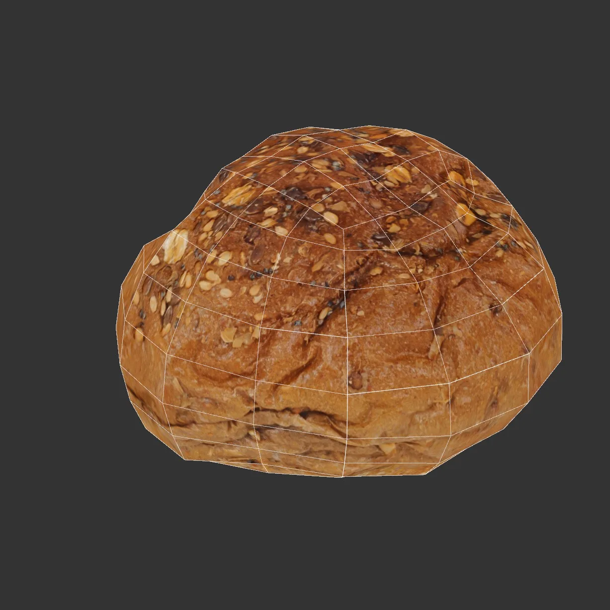 Set of 4 3D Scanned Bread Rolls: High-Quality OBJ Models with 4096px Textures, Including Sesame and Seed Toppings