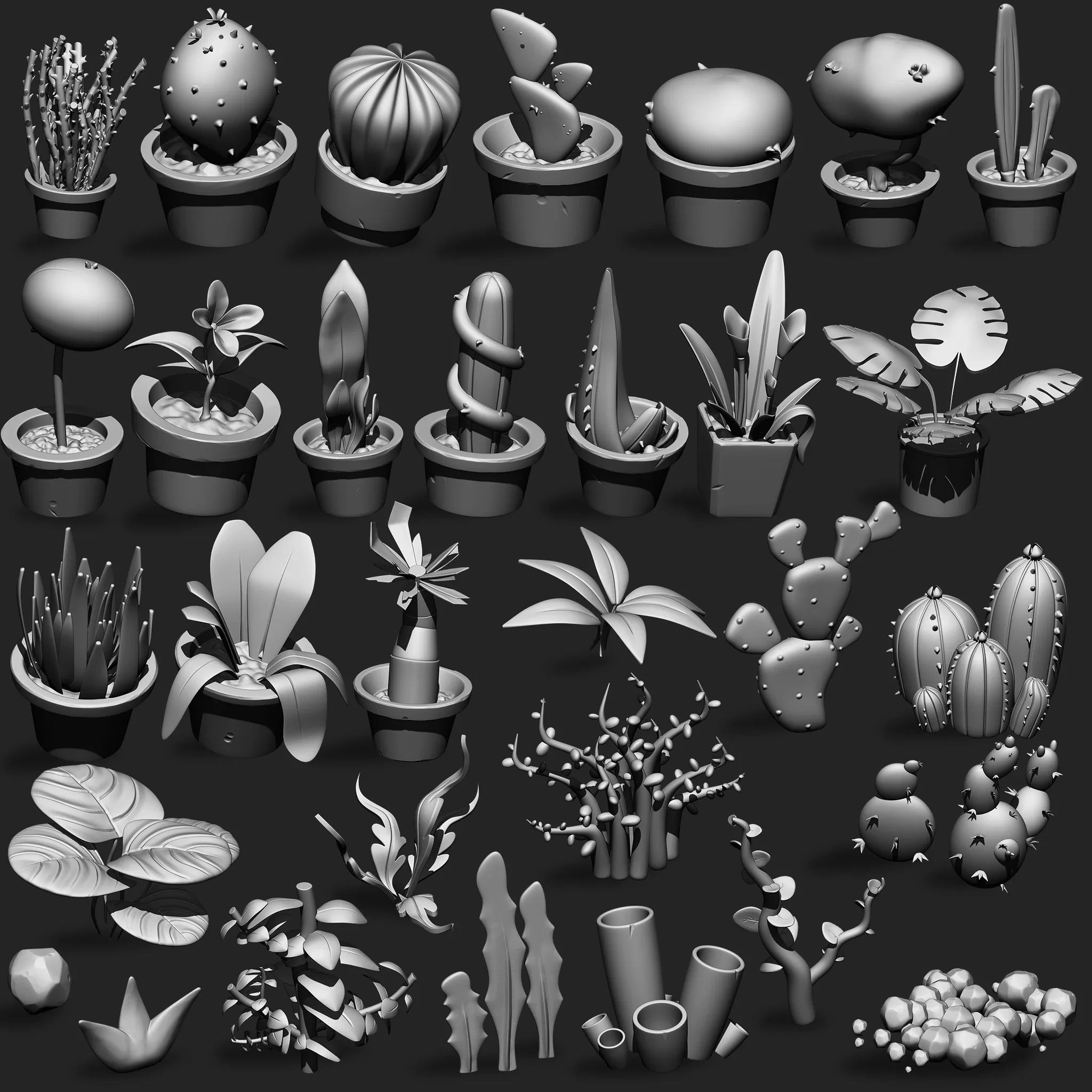 Stylized Plants IMM Brushes 31 in one