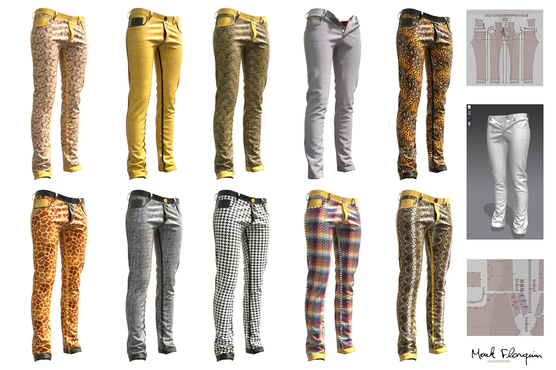 9 High-Quality Pants with Multiple Texture Presets