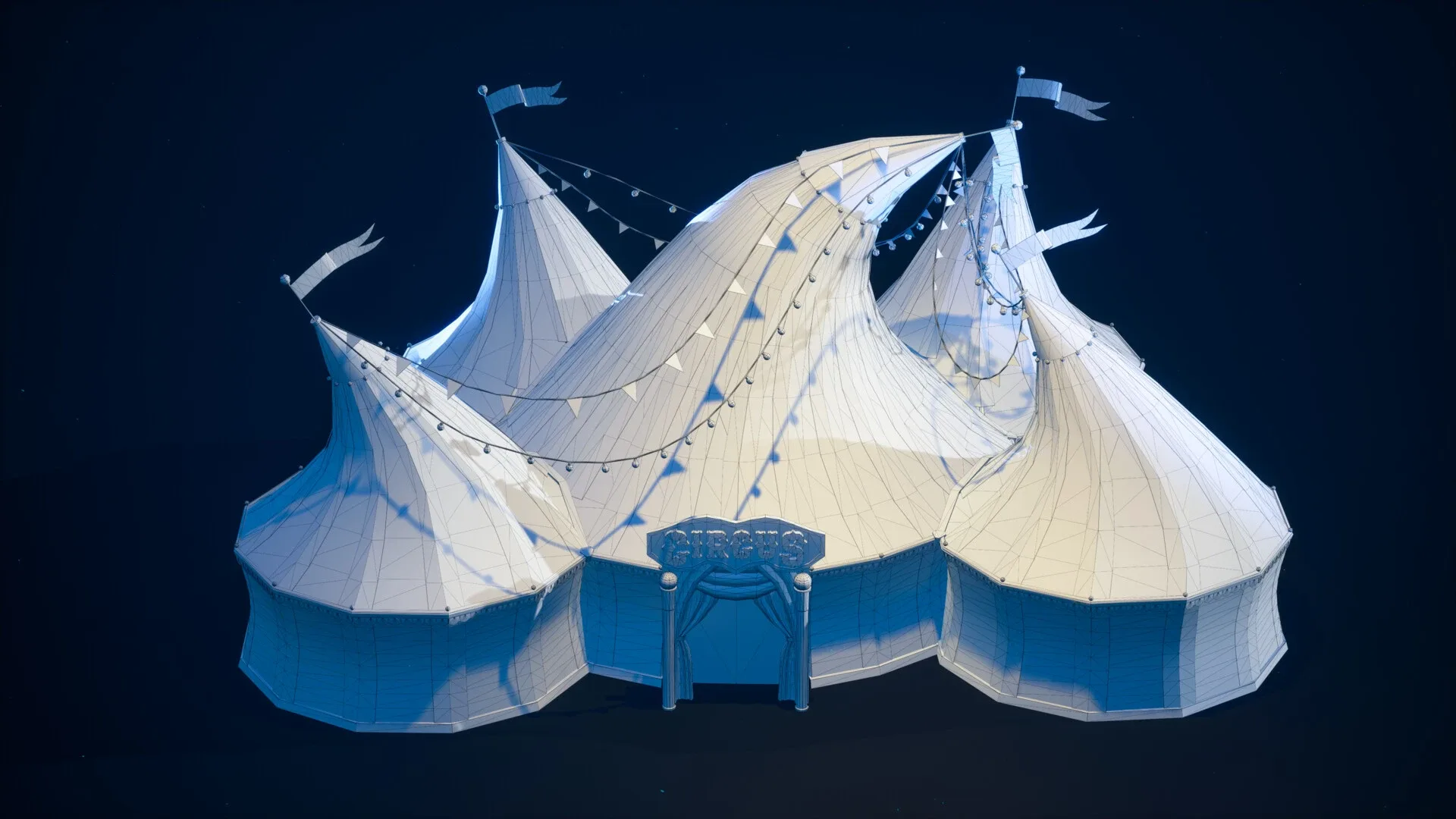 Circus Tent Low-poly 3D model