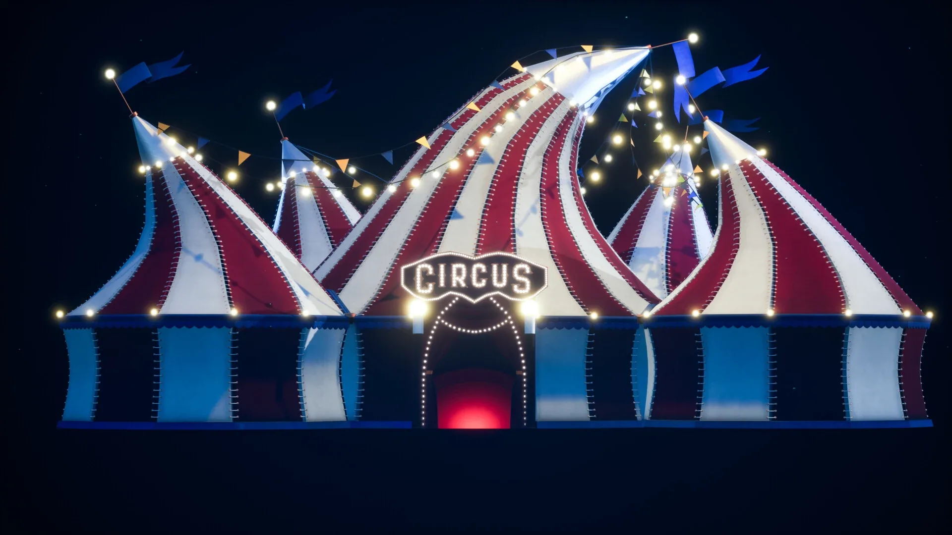 Circus Tent Low-poly 3D model