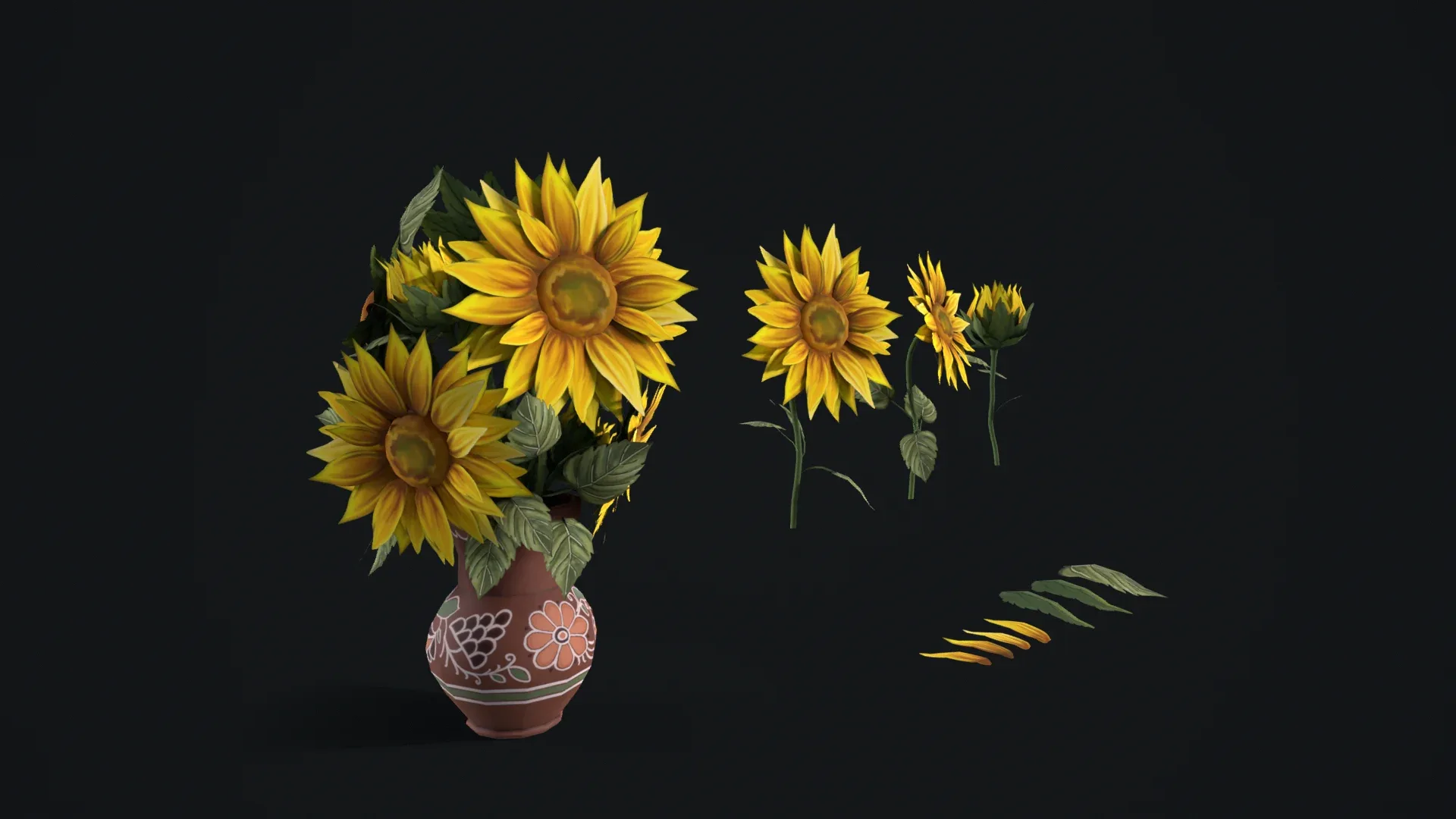 3D Stylized Sunflower