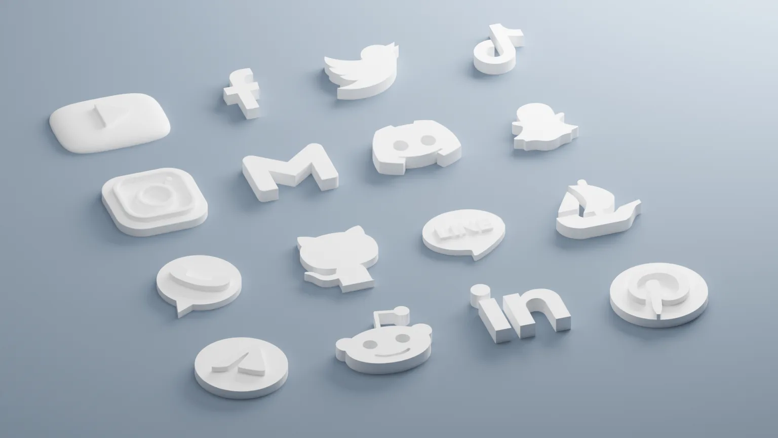 Set of Social Media 3D Icons