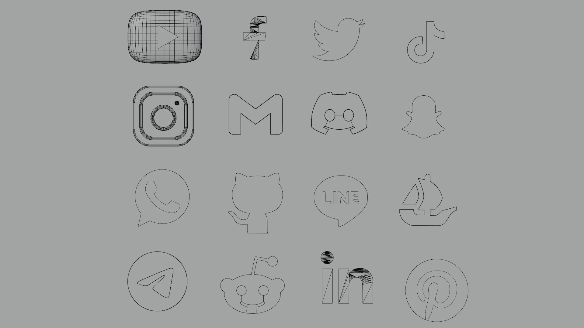 Set of Social Media 3D Icons