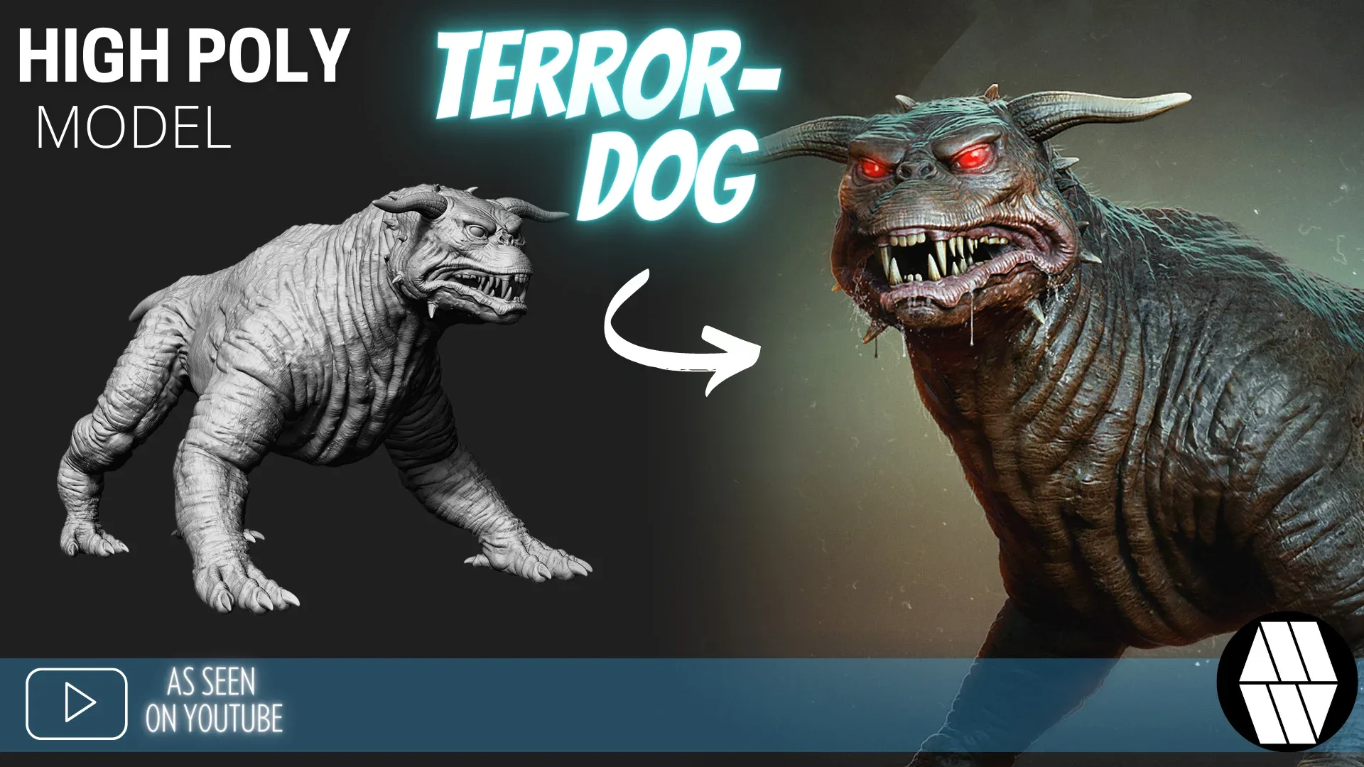 ZBrush Model: TERROR DOG High Poly ZTL & FBX