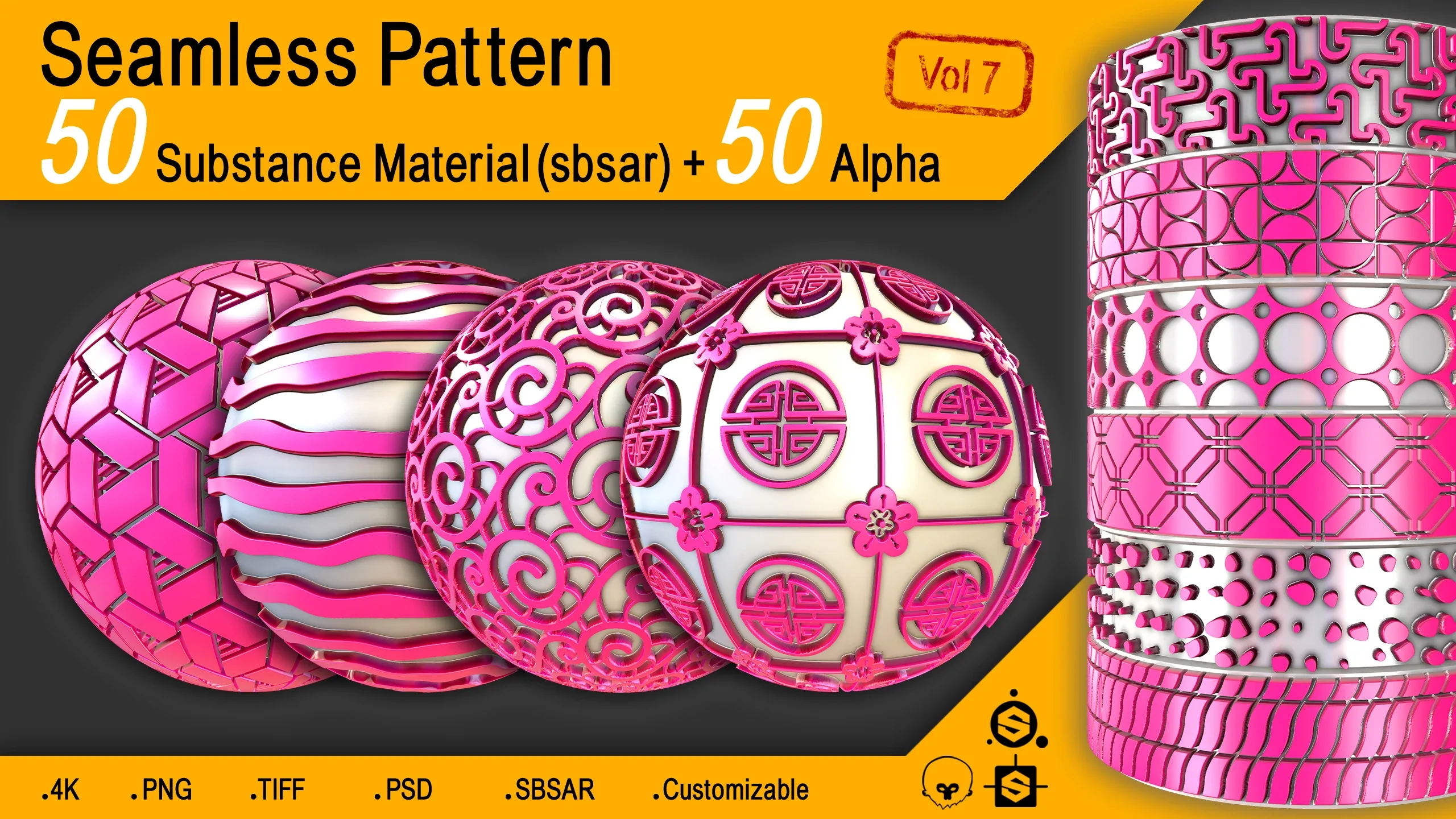50 Seamless Pattern + Alpha (4K) Vol 7