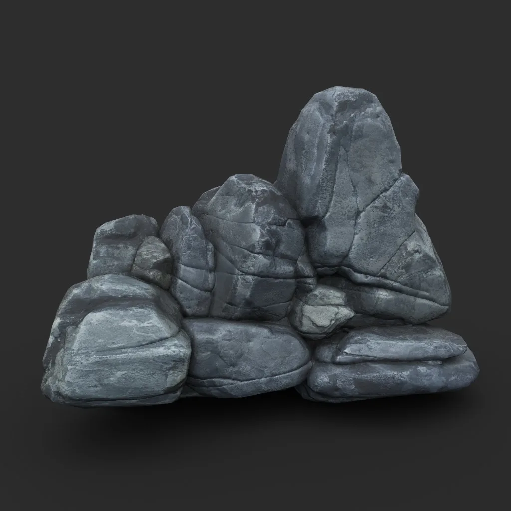 Low poly Boulder Rock 230418