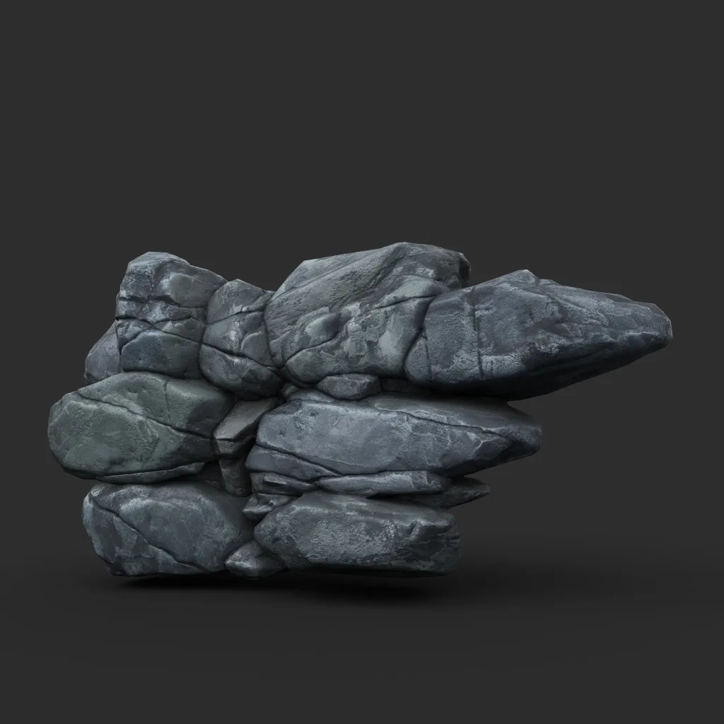 Low poly Boulder Rock 230418