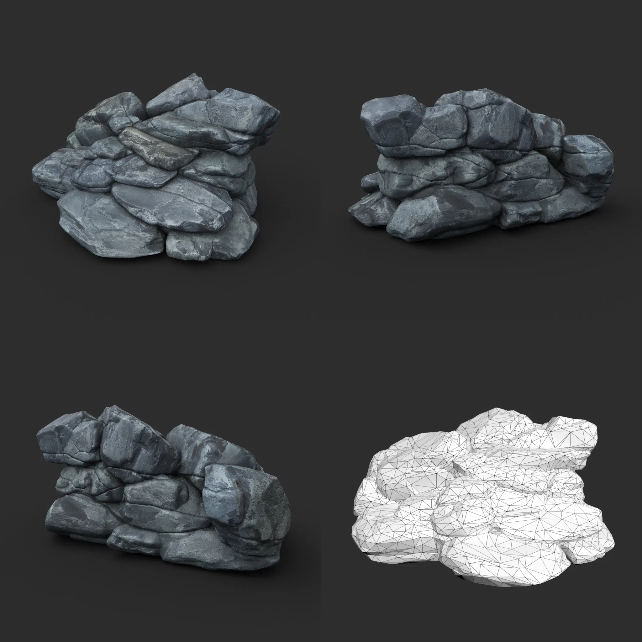 Low poly Boulder Rock 230418