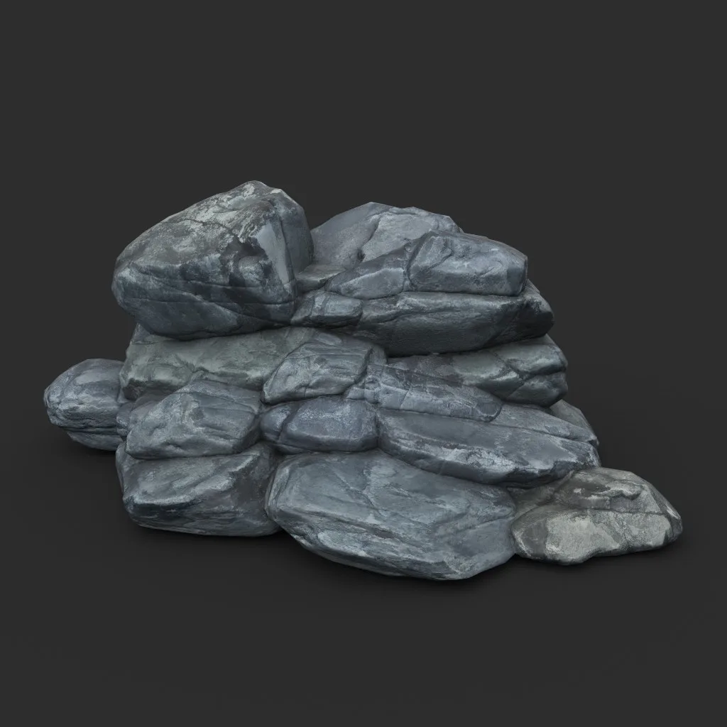 Low poly Boulder Rock 230418