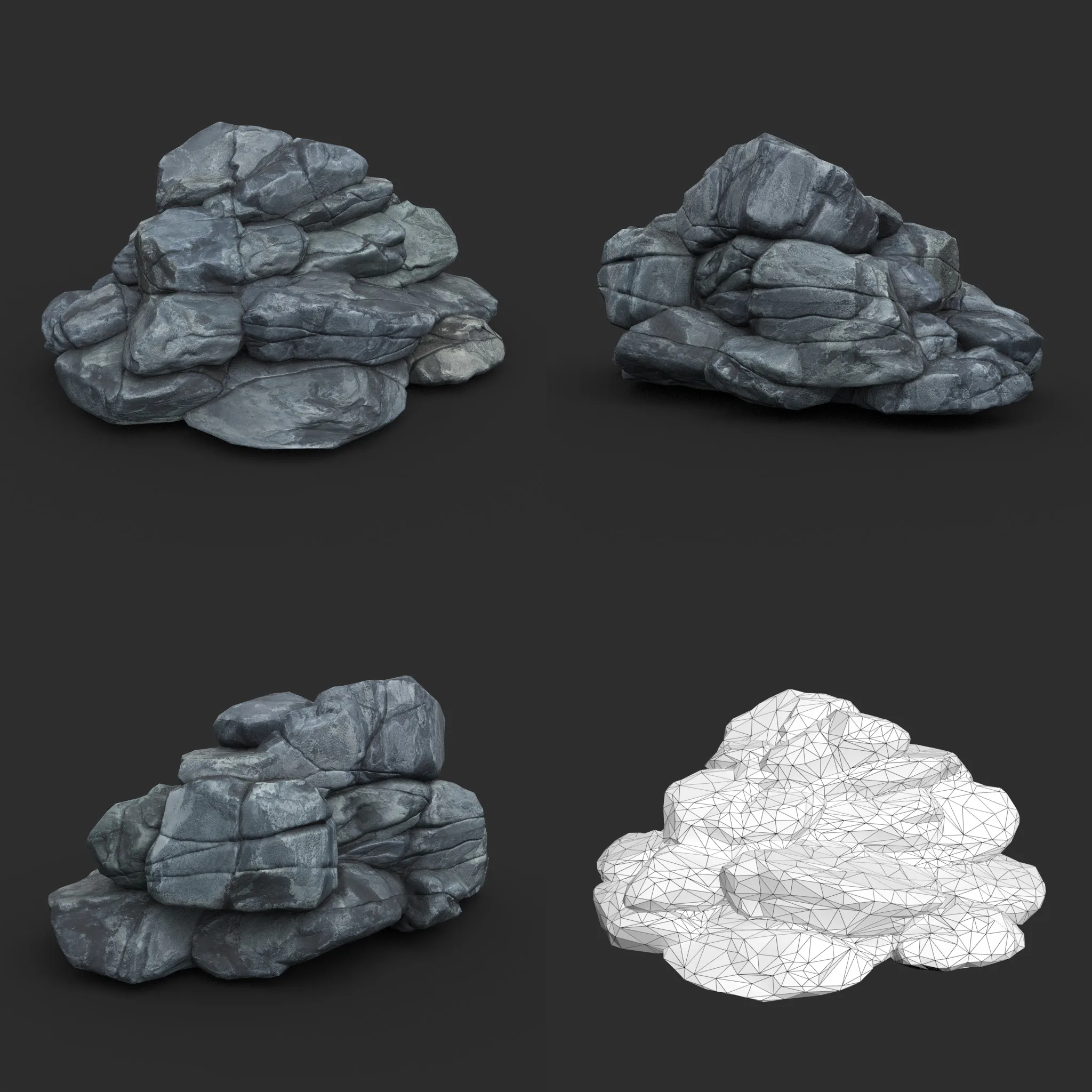 Low poly Boulder Rock 230418