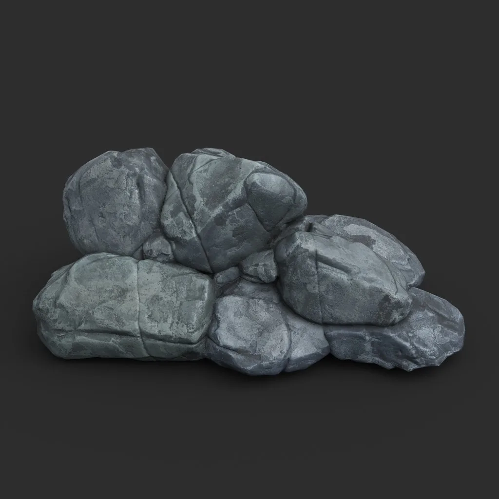 Low poly Boulder Rock 230418