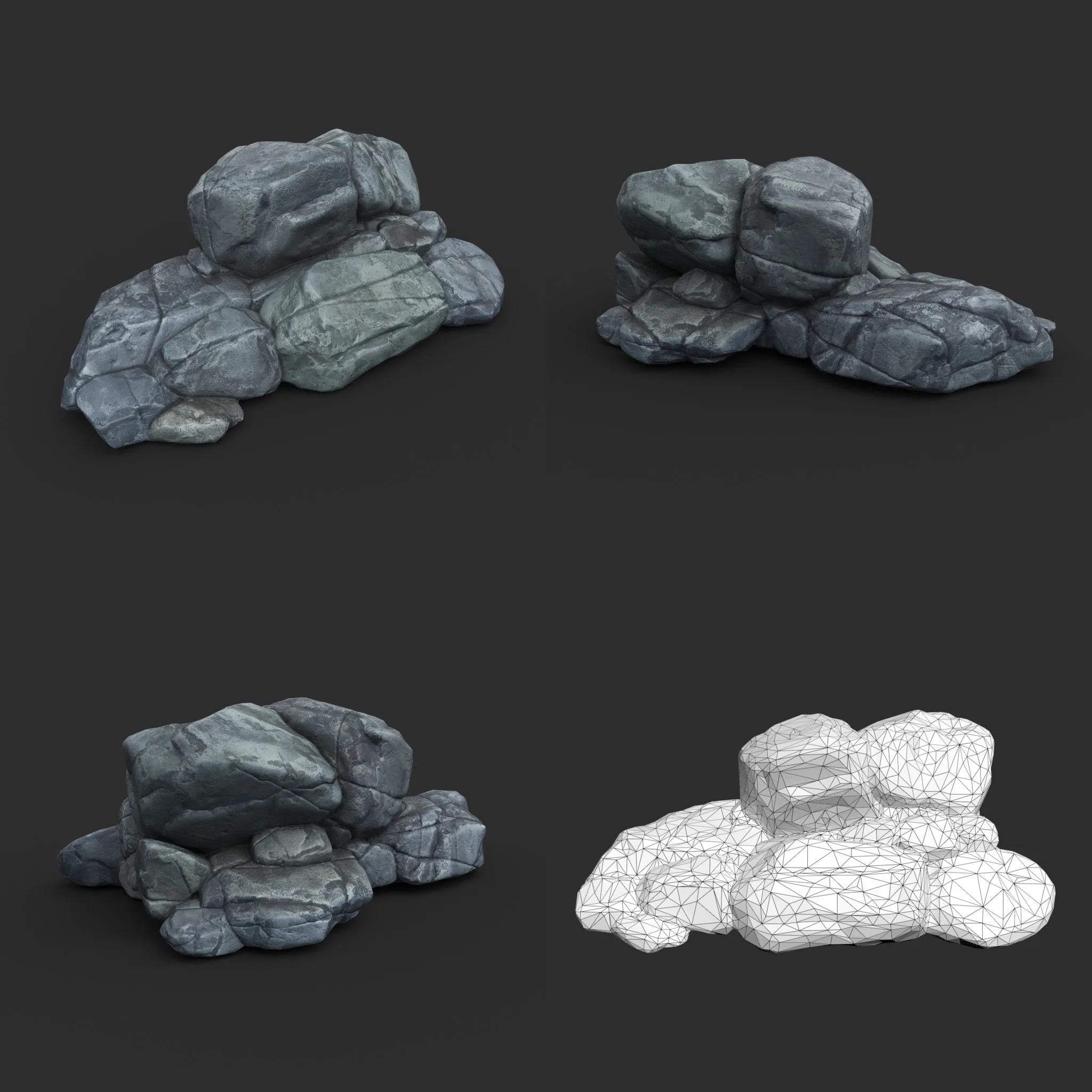 Low poly Boulder Rock 230418