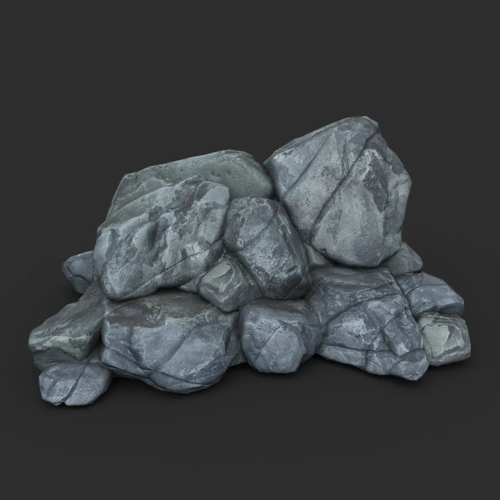 Low poly Boulder Rock 230418