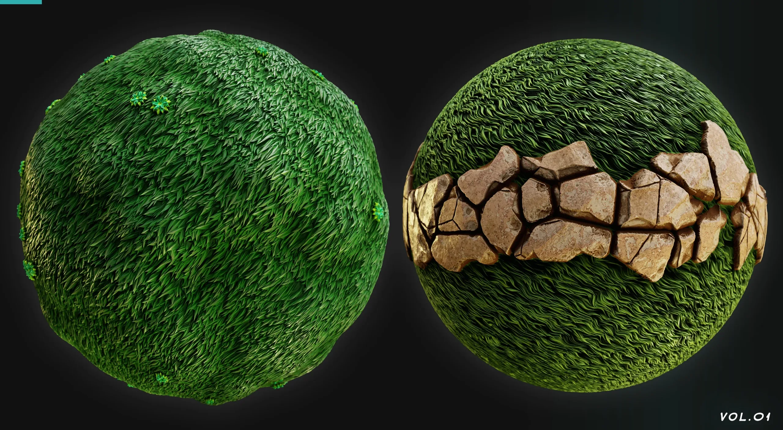 6 MATERIAL STYLIZE Grass AND Stone VOL.01