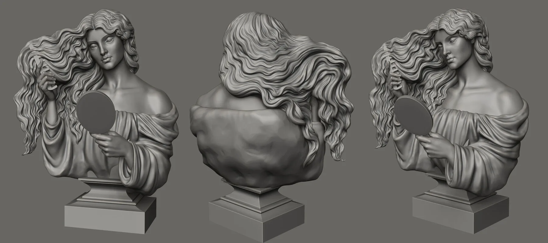 Vanity bust for 3D printing