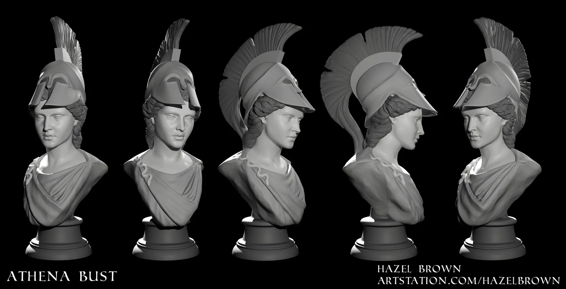 Athena bust for 3D printing