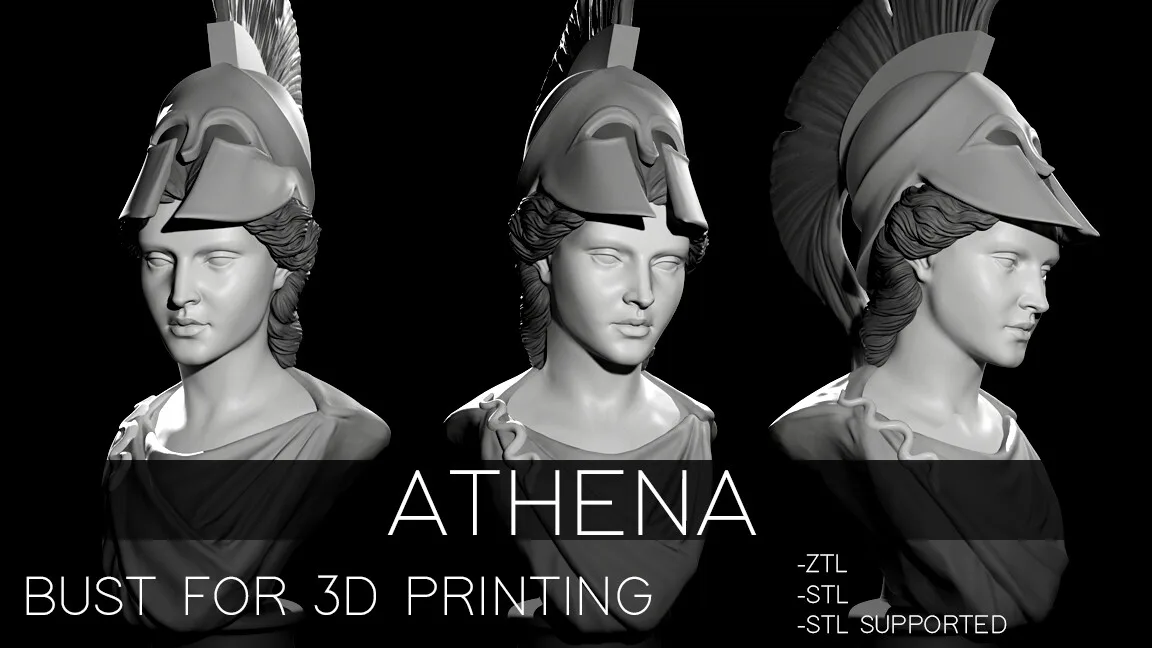 Athena bust for 3D printing