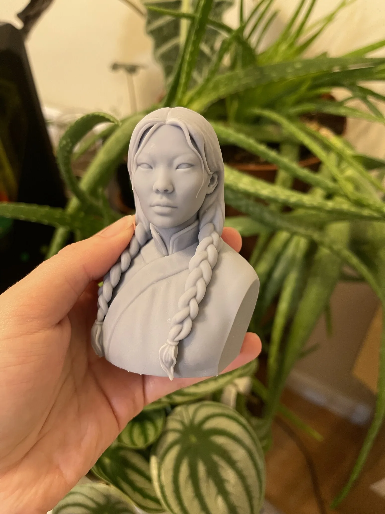 Mongolian woman bust for 3D Printing (pre-supported)