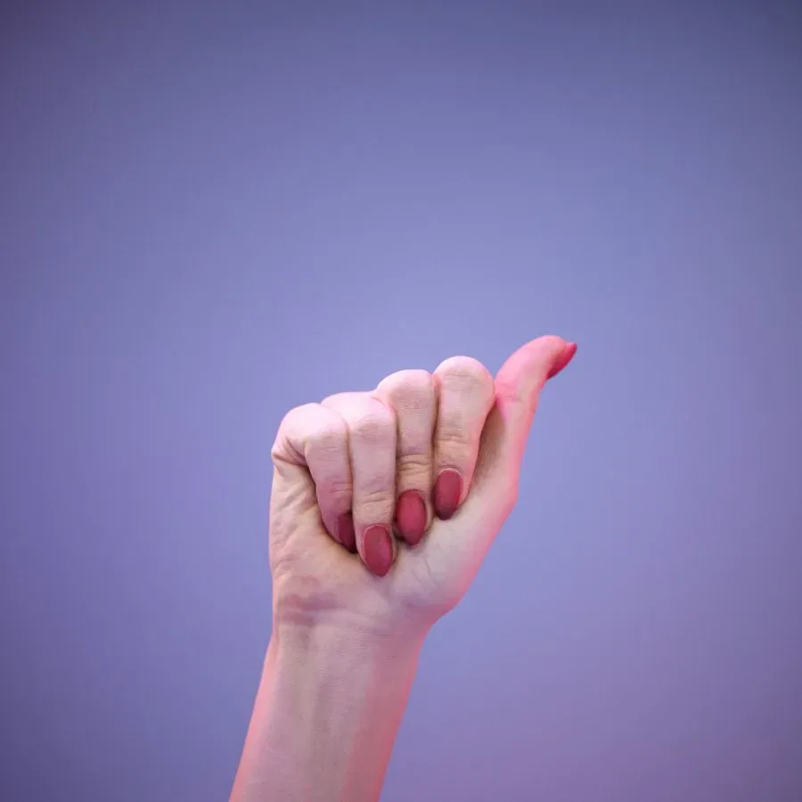 36 Highly Detailed 3D Scanned Women's Hands in American Sign Language