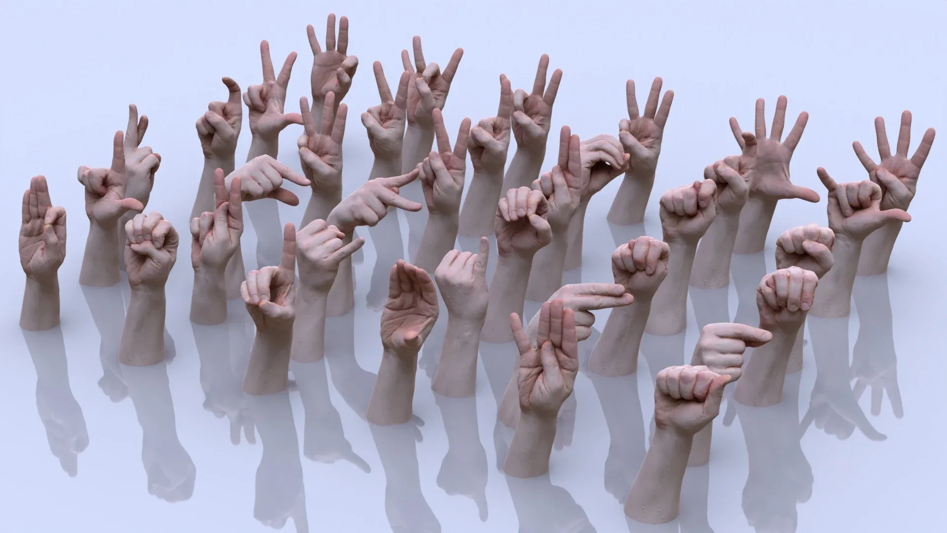 36 Photorealistic 3D Scanned Men's Hands