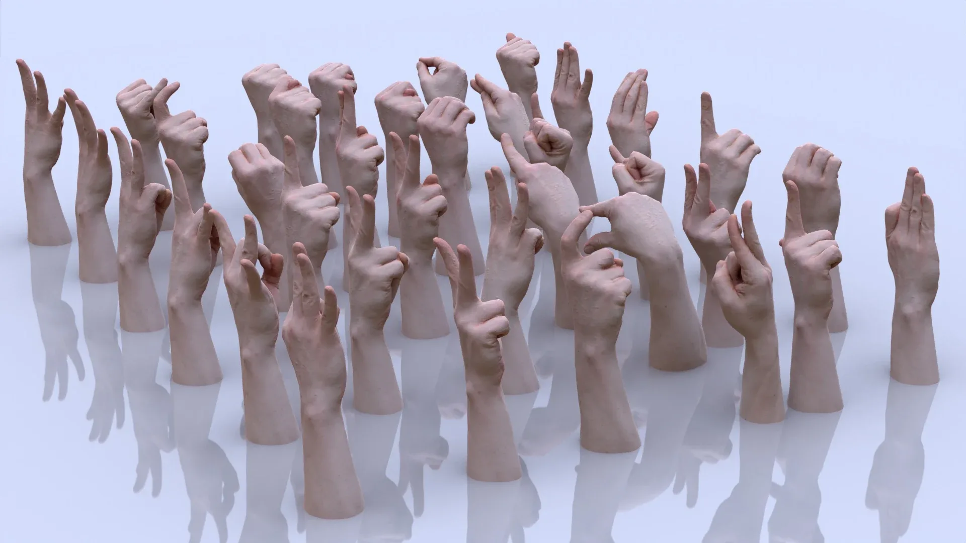 36 Photorealistic 3D Scanned Men's Hands