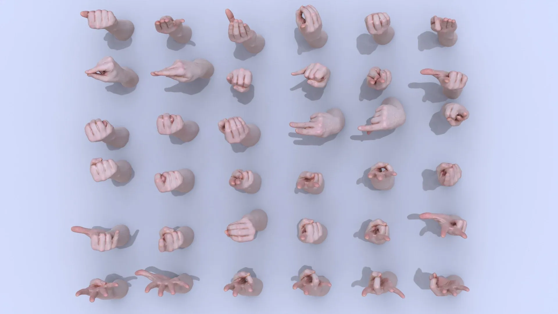 36 Photorealistic 3D Scanned Men's Hands