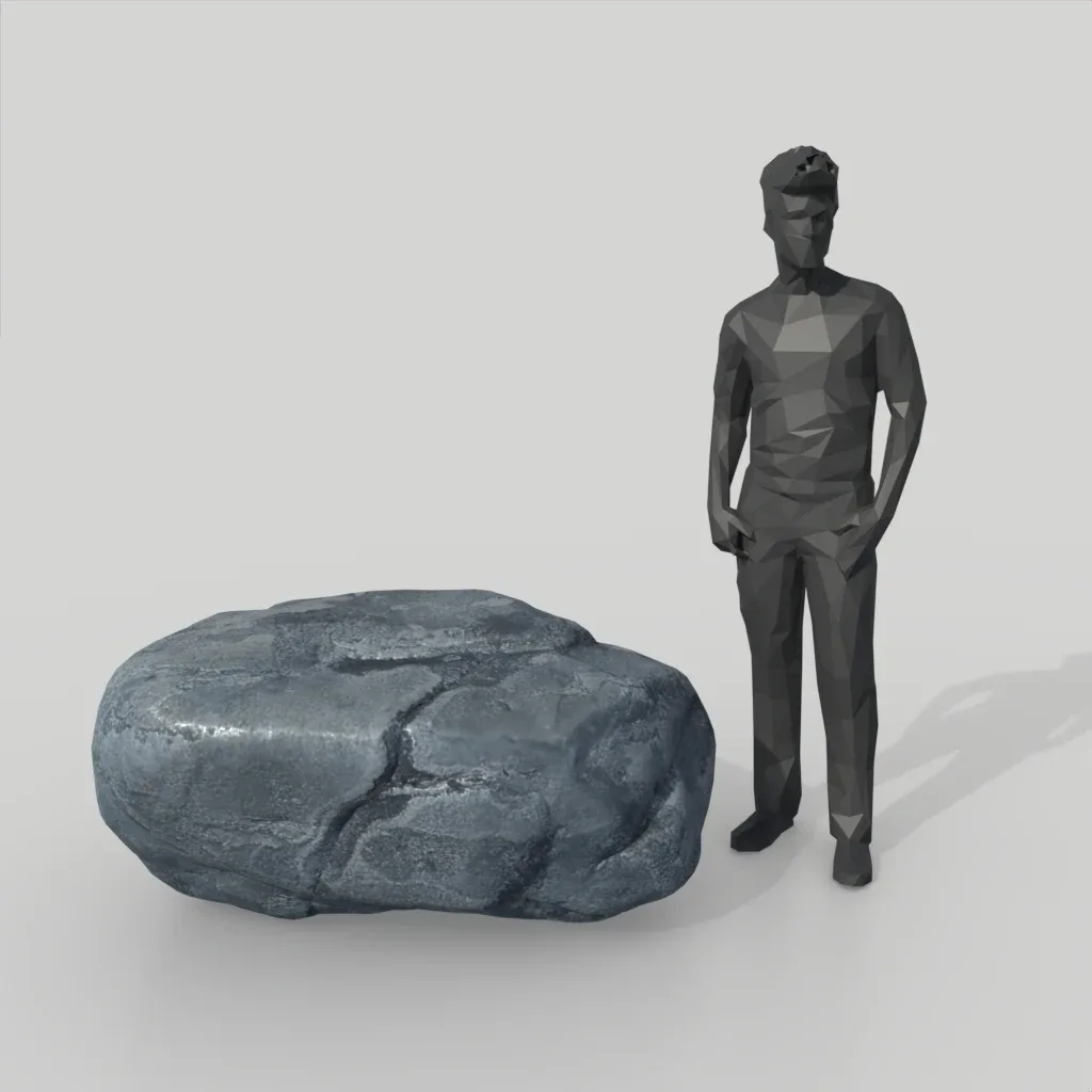 Low poly Simple Boulder Rock 230420