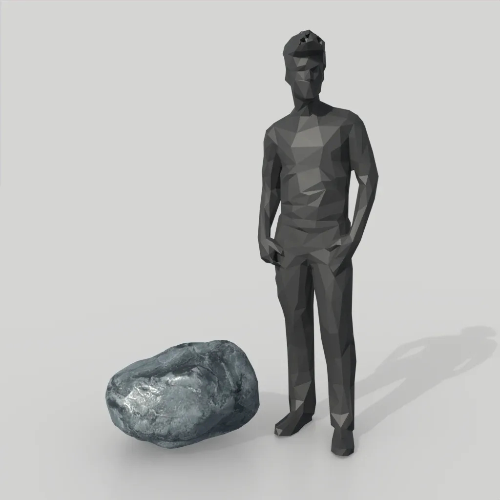 Low poly Simple Boulder Rock 230420